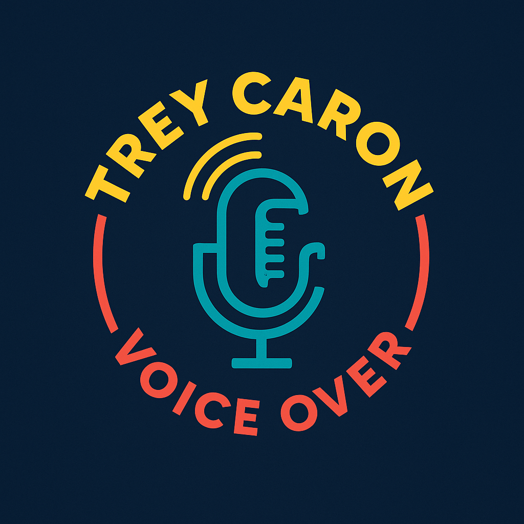 Trey Caron Voice Over Logo with Microphone